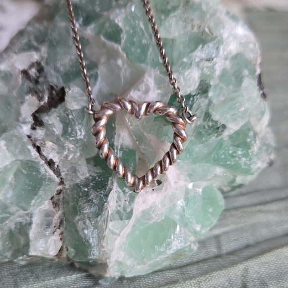 Tiffany & Co. Jewelry - Vintage Tiffany & Co. 925 Silver Twisted Rope, Twisted Heart Necklace